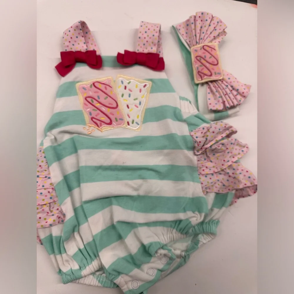 Ricrac & Ruffles Poptart Roper + Headband/Hairclip
